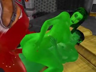 [fantasy-3dsexvilla 2] she-hulk πατήσαμε με ένα demon και ο hulk στο 3dsexvilla 2